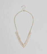 Glam Edge Rhinestone Fringe Necklace